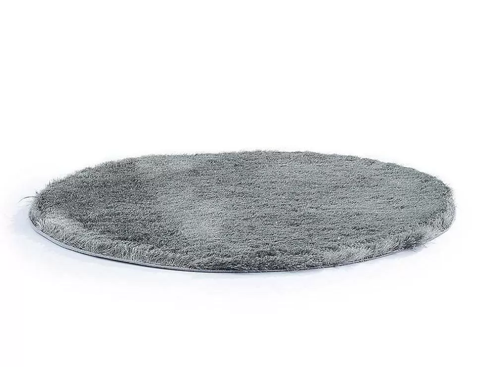 Shop Tapijt Shaggy Glitter Zilver - Polyester - D120 Cm Woonkamertapijt