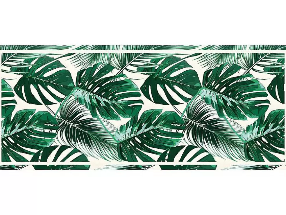 Best Sale Tapijt Van Vinyl Met Etnische Stijl Sierrana - 66 X 160 Cm - Groen En Wit Gangtapijt