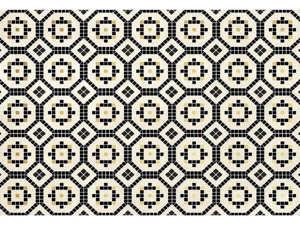 Cheap Tapijt Van Vinyl Met Mozaiekeffect - 120 X 180 - Zwart En Wit - Splita Tapijt Van Vinyl