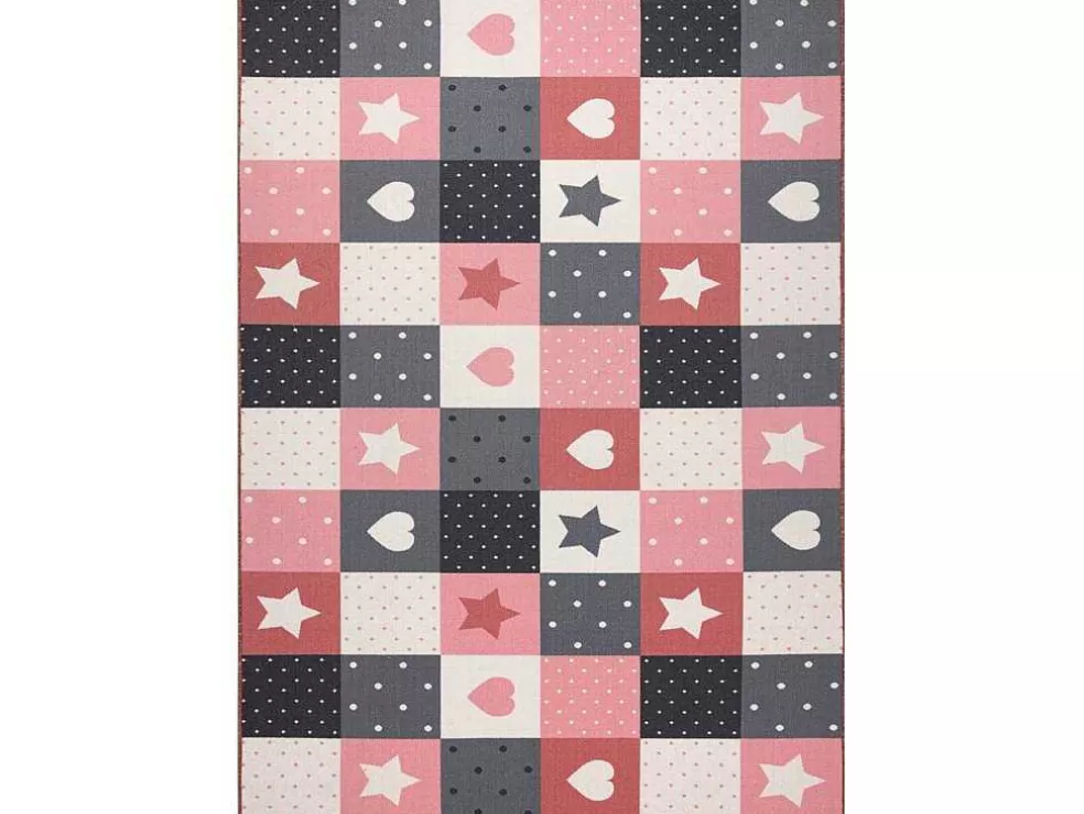 Cheap Tapijt Voor Kinderen Stars Sterren, Sterretje , Rozekleuring / Grijs 100X300 Cm Kindervloerkleed