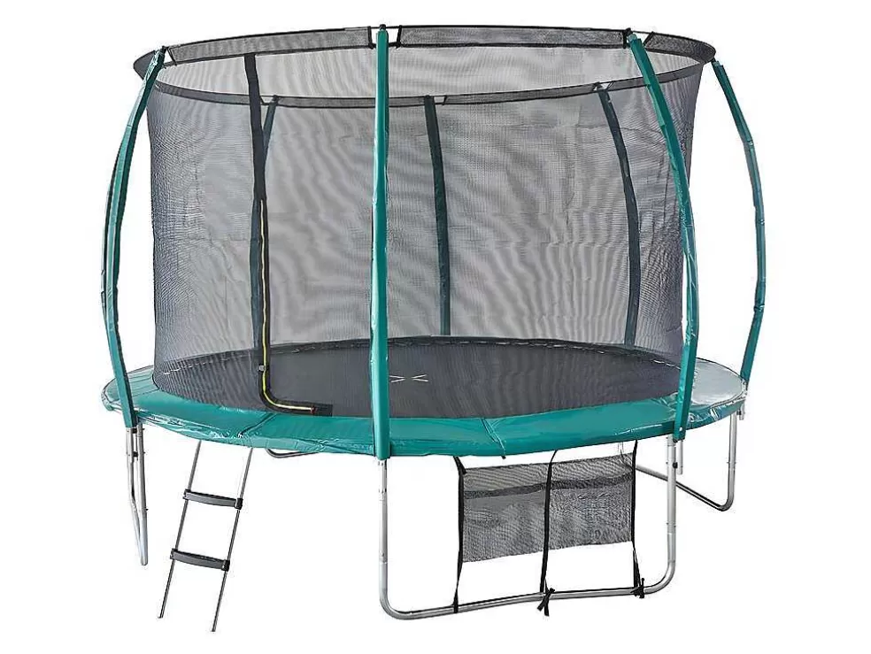 Discount Trampoline Met Binnenbeschermingsnet, Ladder, Hoes En Verankeringsset - D.366 Cm - Wallaby Spel Voor Buiten