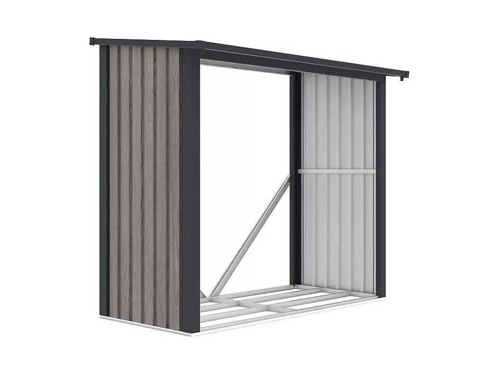 Best Sale Tuinhuisje Van Verzinkt Staal Met Houteffect 1,98 M3 - 2 Kub - B182 X D89 X H156 Cm - Birwood Tuinhuis