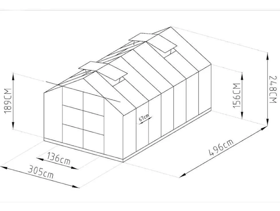 Clearance Tuinkas Van Polycarbonaat 15 M Oxalis Met Basis Tuinkas