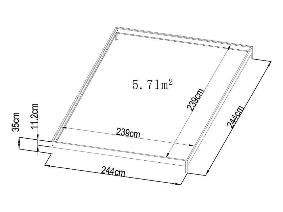 Outlet Tuinserre Van Polycarbonaat Anissa Met Basis - 5,9 M - Groen Tuinkas