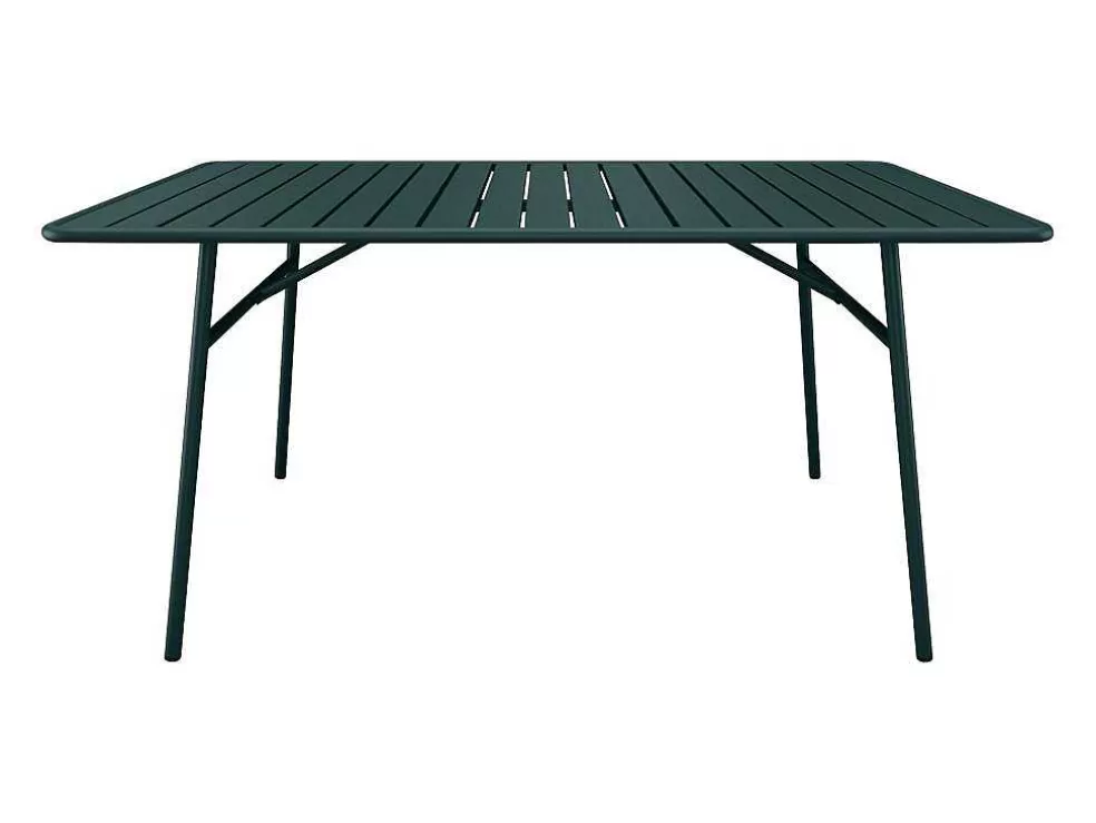 Store Tuintafel L160 Cm In Metaal - Dennengroen - Mirmande Van Tuinset