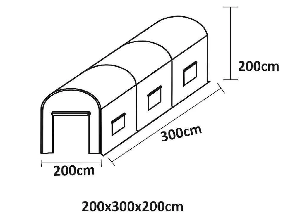 Fashion Tunnelkas Met Staalstructuur Ipomea 6M - L300Xb200Xh200 Cm Tuinkas