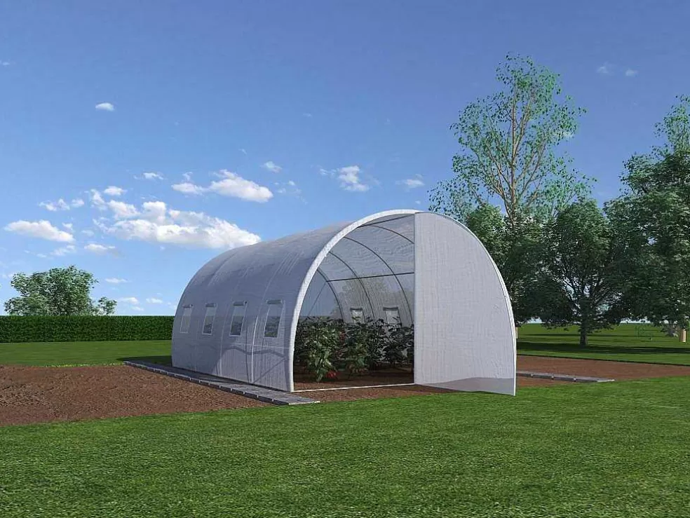 Shop Tunnelkas Met Structuur Van Staal En Deur 12 M - L300 X B400 X H200 Cm - Alocasia Tuinkas