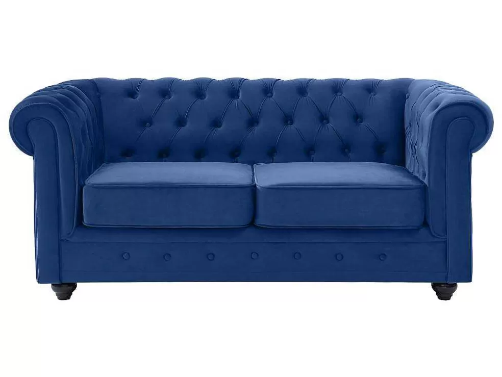 Shop Tweezitsbank Chesterfield - Fluweel - Koningsblauw Tweezitsbank