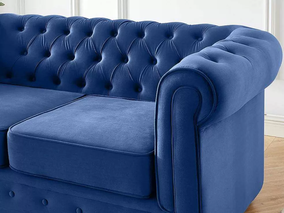 Shop Tweezitsbank Chesterfield - Fluweel - Koningsblauw Tweezitsbank