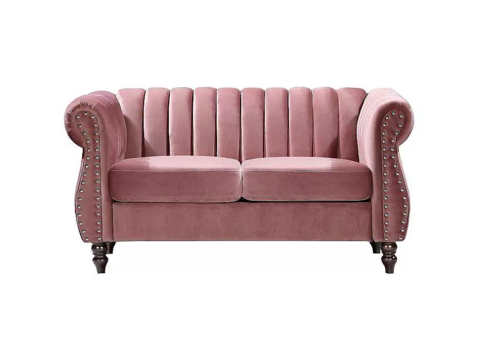 Shop Tweezits-Chesterfield-Bank Van Oudroze Velours Trumbo Tweezitsbank