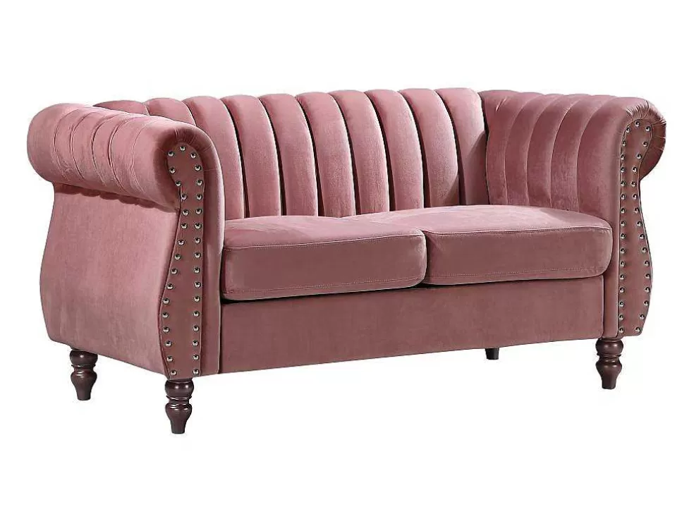 Shop Tweezits-Chesterfield-Bank Van Oudroze Velours Trumbo Tweezitsbank