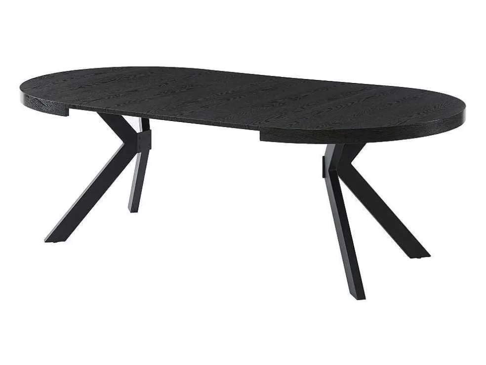 Cheap Uitschuifbare Eettafel 4 Tot 8 Personen Mdf En Staal Zwart Komoni Eettafel