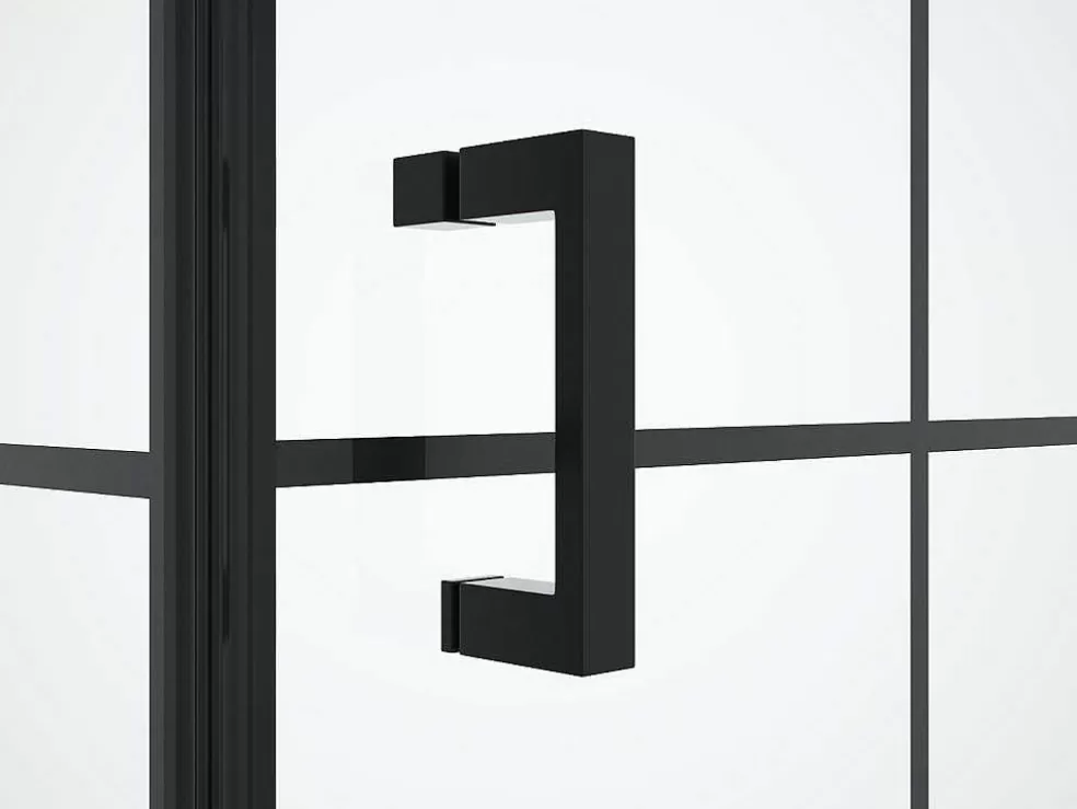 Online Vast Douchescherm Met Matzwarte Taatsdeur - 80 X 80 X 190 Cm - Caparica Douchewand
