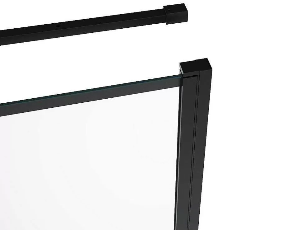 Online Vast Douchescherm Met Matzwarte Taatsdeur - 80 X 80 X 190 Cm - Caparica Douchewand