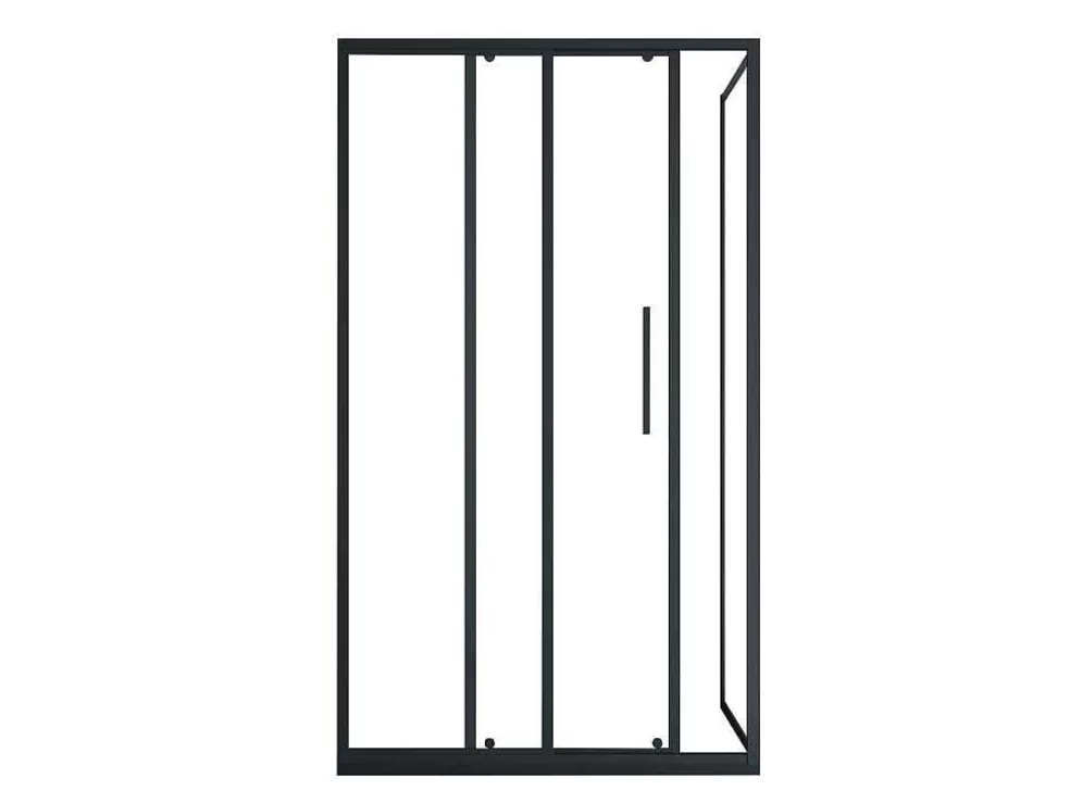 Cheap Vast Douchescherm Met Schuifdeur Met Industriele Stijl - Mat Zwart - 120 X 80 X 195 Cm - Toroni Douchewand