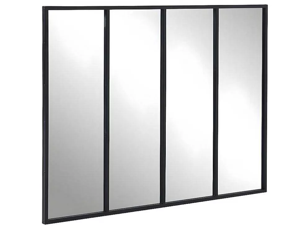 New Vensterspiegel Industriele Stijl Dudley - Ijzer - 4 Delen - H120 X B90 Cm Spiegel