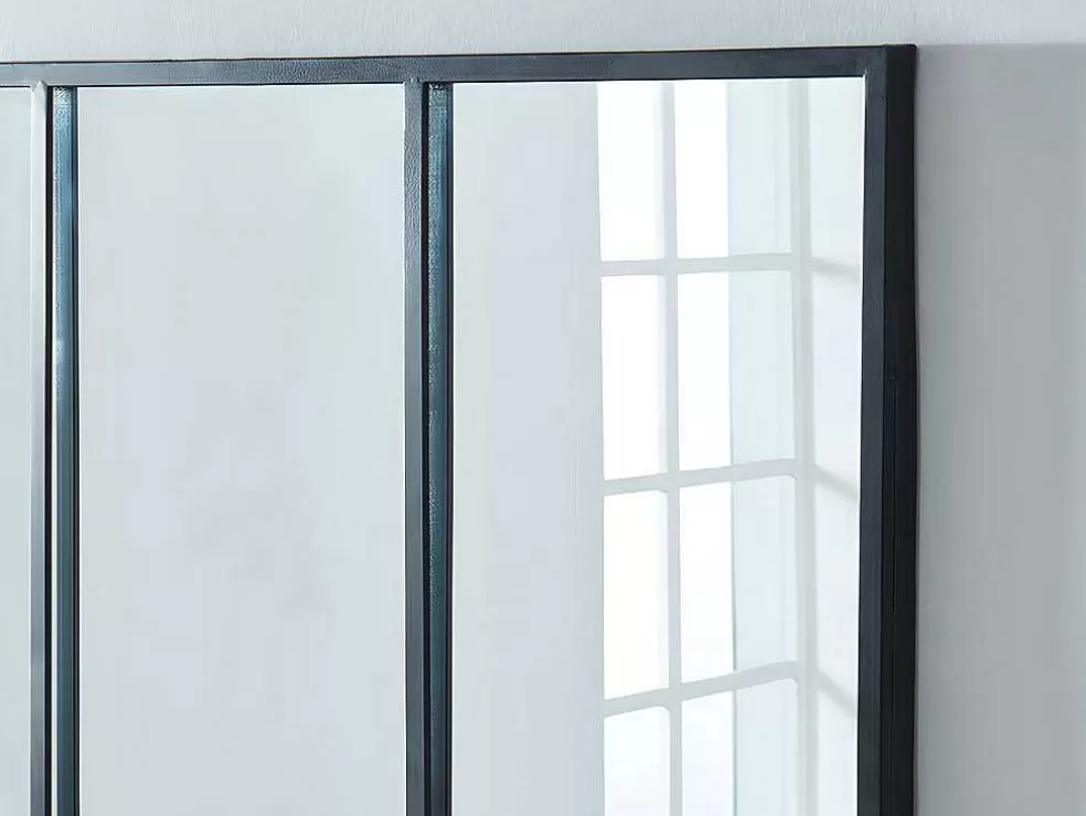 New Vensterspiegel Industriele Stijl Dudley - Ijzer - 4 Delen - H120 X B90 Cm Spiegel