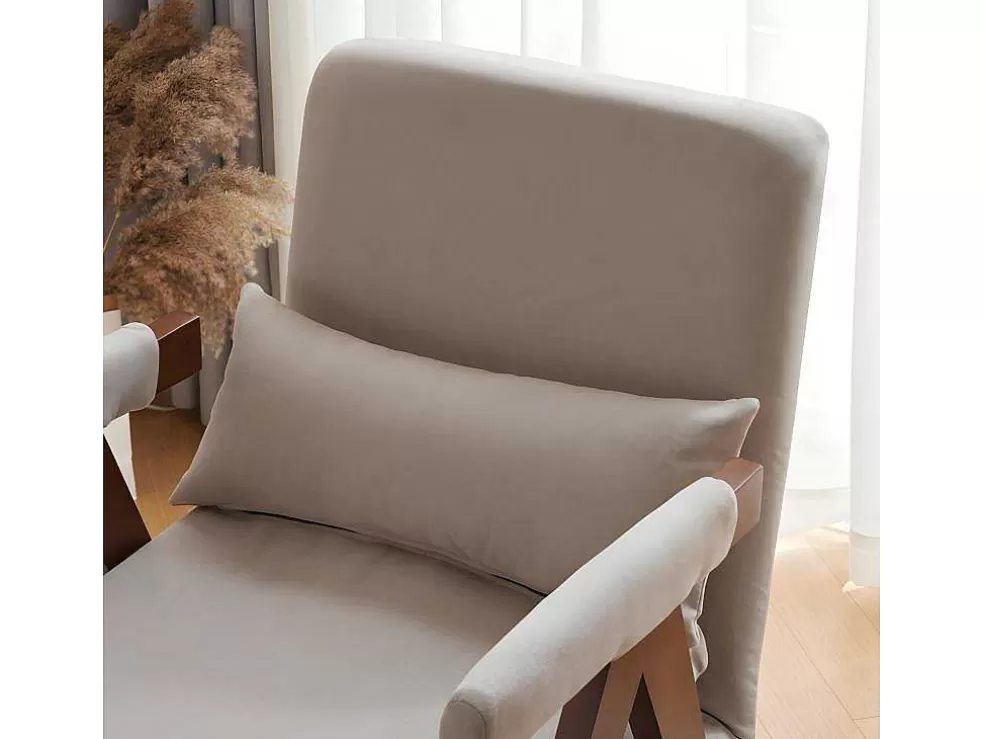 Best Verstelbare Converteerbare Gewatteerde Fauteuil Van Katoenen Stof - Beige Uitklapbare Fauteuil