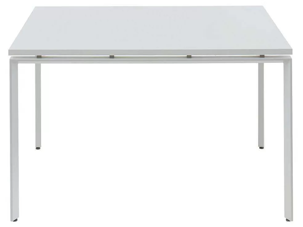 Hot Vierkante Vergadertafel - 4 Personen - Wit - L120 Cm - Downtown Kantoormeubilair