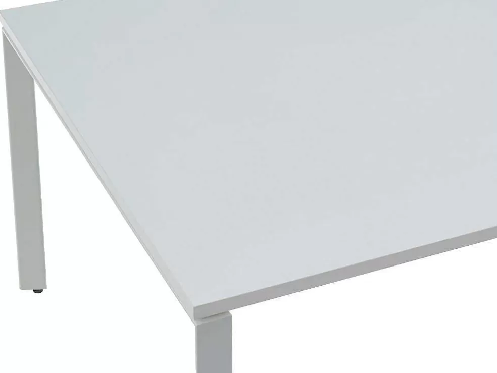 Hot Vierkante Vergadertafel - 4 Personen - Wit - L120 Cm - Downtown Kantoormeubilair