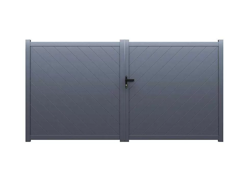 Fashion Vleugelpoort - Vol Aluminium - L350 X H160 Cm - Antraciet - Zerano Hekjes & Poorten