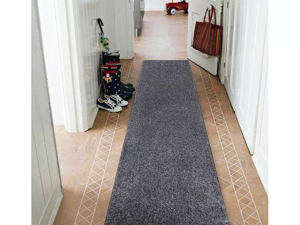 Online Vloerbedekking Santa Fe Grijskleuring 97, Glad, Uniform, Enkele Kleur 100X450 Cm Gangtapijt