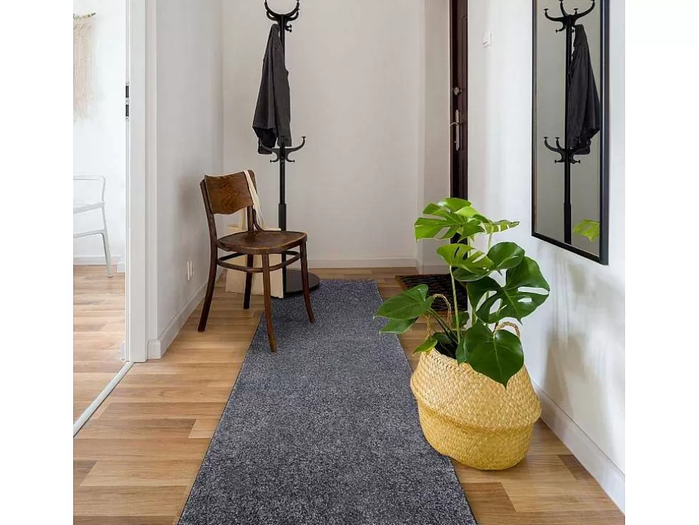 Online Vloerbedekking Santa Fe Grijskleuring 97, Glad, Uniform, Enkele Kleur 100X450 Cm Gangtapijt