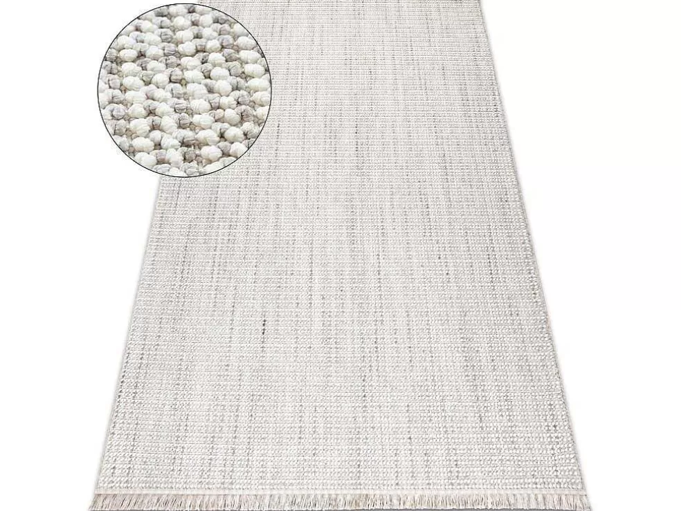Cheap Vloerkleed Nano Eo78C Melange, Lus, Platgeweven Grijs / Wit 140X190 Cm Klein Tapijt