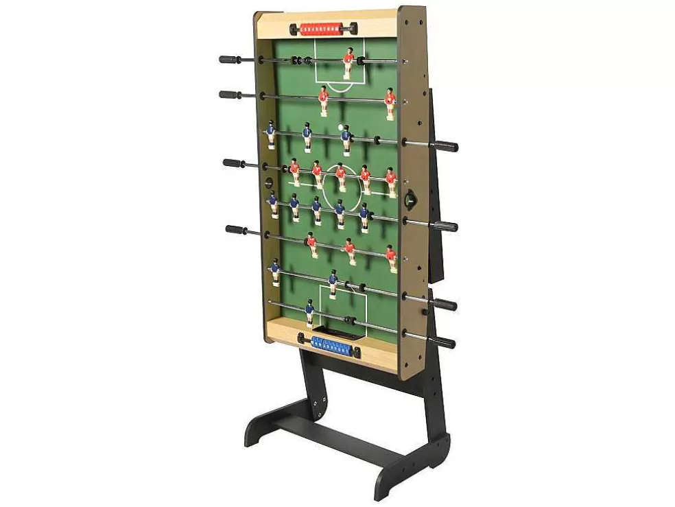 Best Sale Voetbaltafel Van Naturel Houtkleurig Mdf - Opklapbaar - L121 X B61 X H79 Cm - Horton Spel Voor Binnen