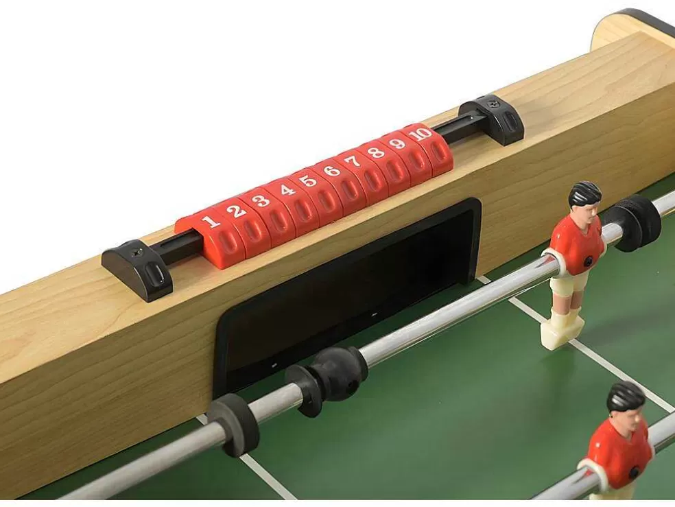 Best Sale Voetbaltafel Van Naturel Houtkleurig Mdf - Opklapbaar - L121 X B61 X H79 Cm - Horton Spel Voor Binnen