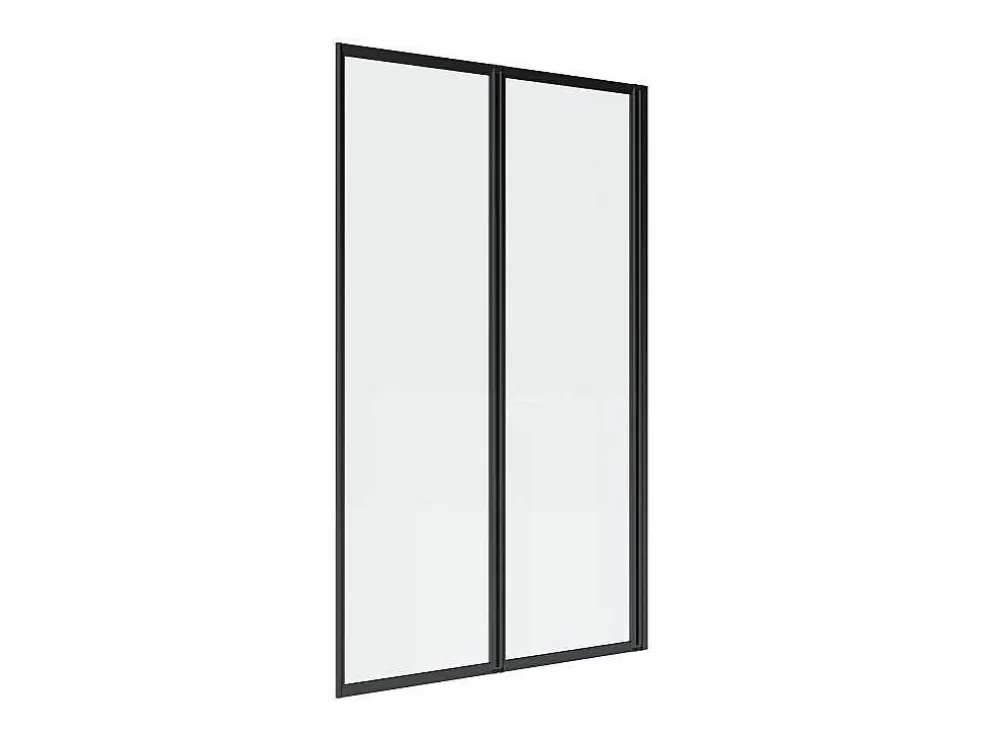 Outlet Vouwbaar Badscherm In Metaal Matzwart Industriele Stijl 80 X 140 Cm District Badscherm