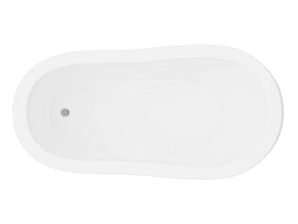 Cheap Vrijstaand Retrobad Met Gouden Leeuwenpoten - 200 L - 145 X 74 X 77 Cm - Wit - Nisos Ii Vrijstaand Bad Op Pootjes