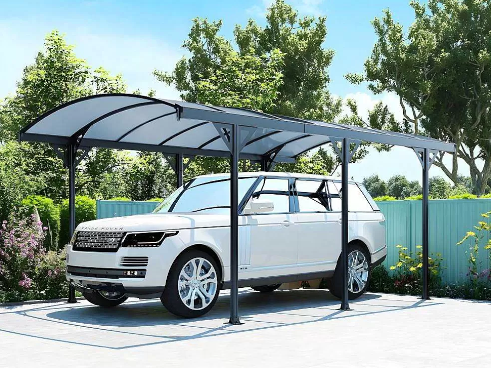 Cheap Vrijstaande Carport Van Aluminium Genaro - Grijs - 15,3 M Carport