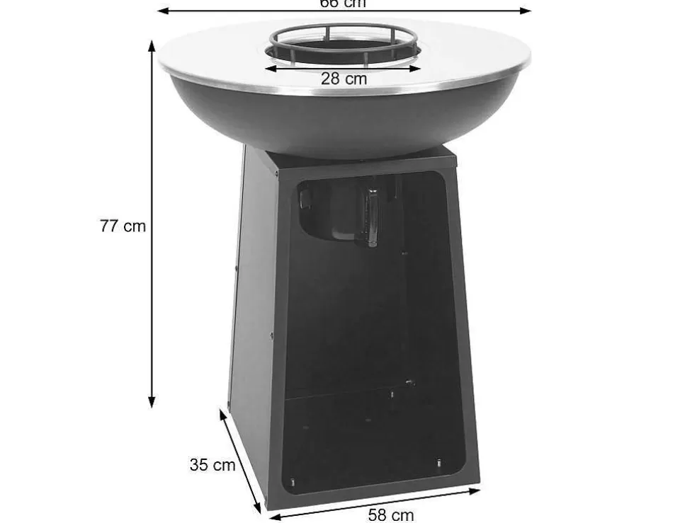 Shop Vuurschaal Met Grillplaat Mcw-K97, O66Cm Zwart Buitenkeuken