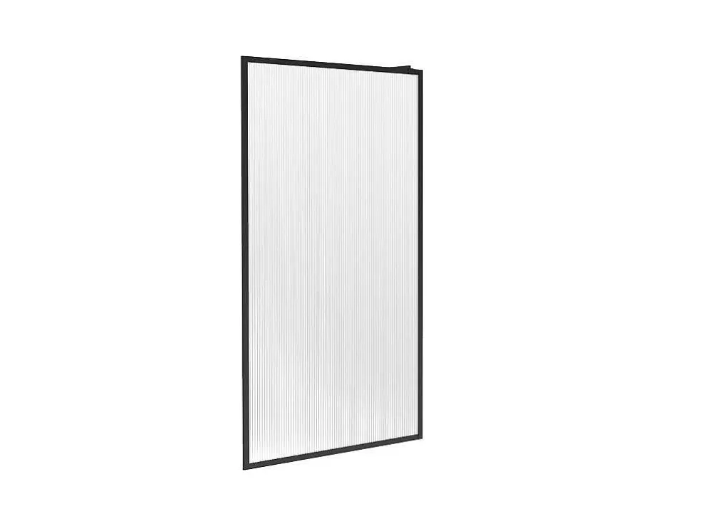 Outlet Wand Voor Inloopdouche Met Structuurglas - 120 X 200 Cm, Mat Zwart - Virana Douchewand