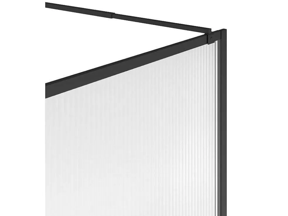 Outlet Wand Voor Inloopdouche Met Structuurglas - 120 X 200 Cm, Mat Zwart - Virana Douchewand