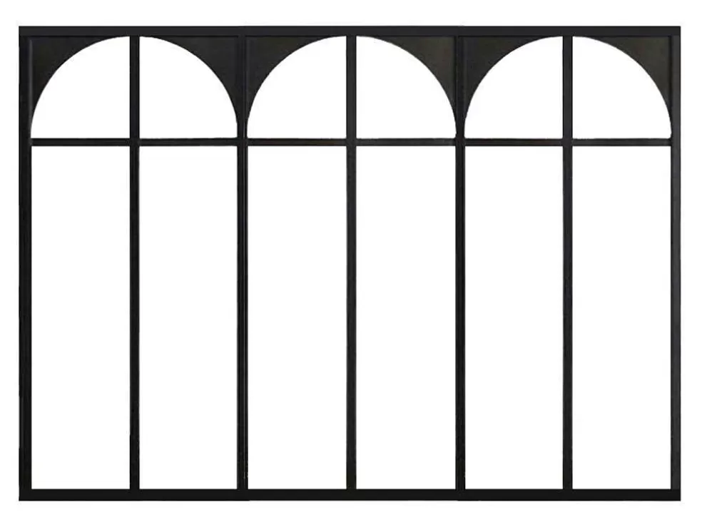 Cheap Werkplaatsraam Art Deco Van Gepoedercoat Aluminium 180 X 130 Cm - Zwart - Arcadea Glazen Binnenraam