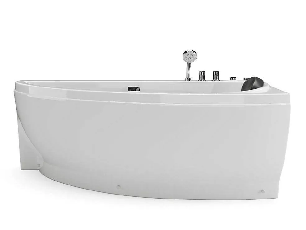 New Wit Asymmetrisch Bubbelbad - 1 Plaats - 160 X 75 Cm - Hoek Rechts - Tabana Massagebad