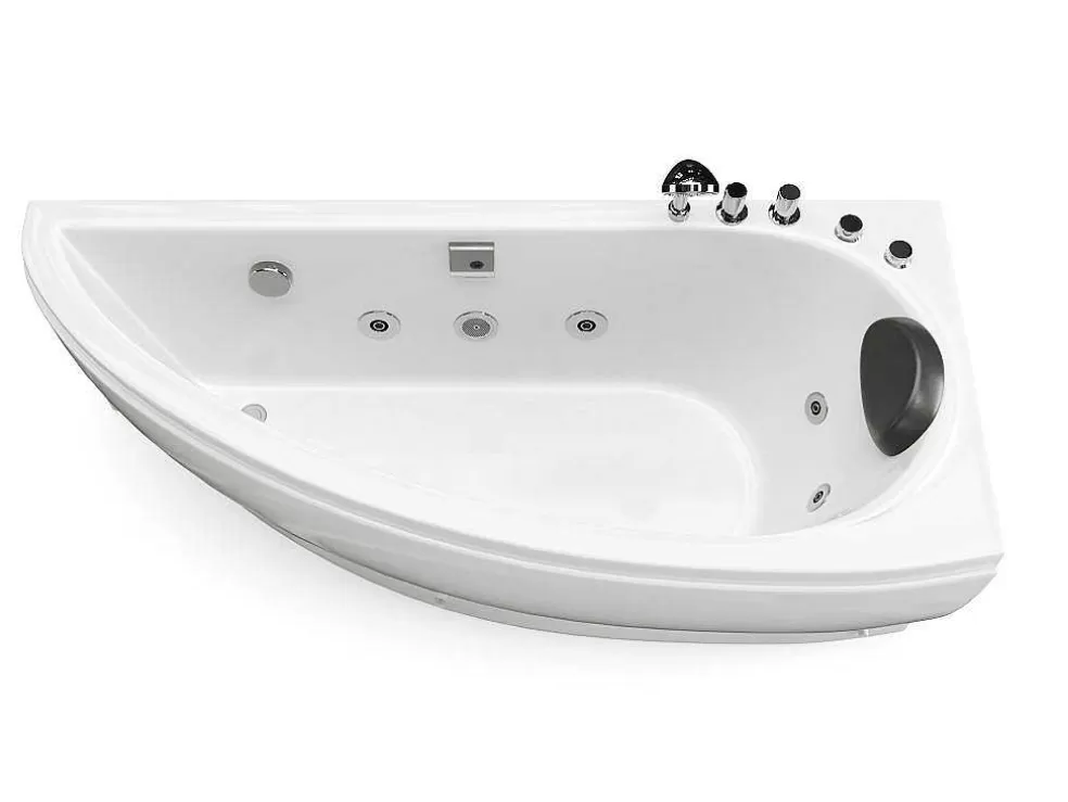 New Wit Asymmetrisch Bubbelbad - 1 Plaats - 160 X 75 Cm - Hoek Rechts - Tabana Massagebad