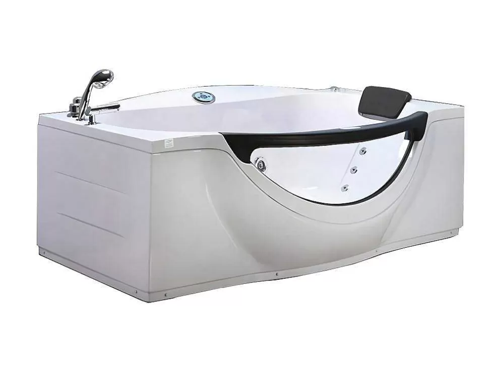 Online Wit Bubbelbad 180 X 96 Cm Met Frontglas 9 Jets Jasmine Massagebad