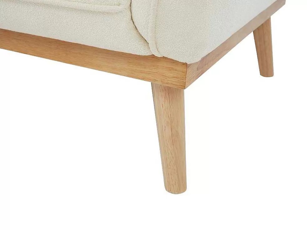 Store Zitbank Met 3 Plaatsen En Bekleding In Beige Textuurstof Fanira Scandinavisch